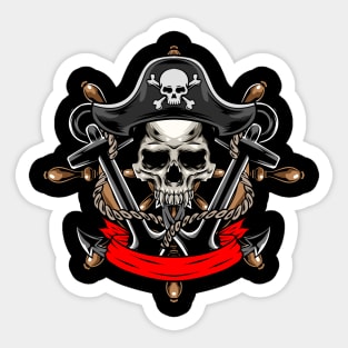 Anchor Skull Pirates Sticker